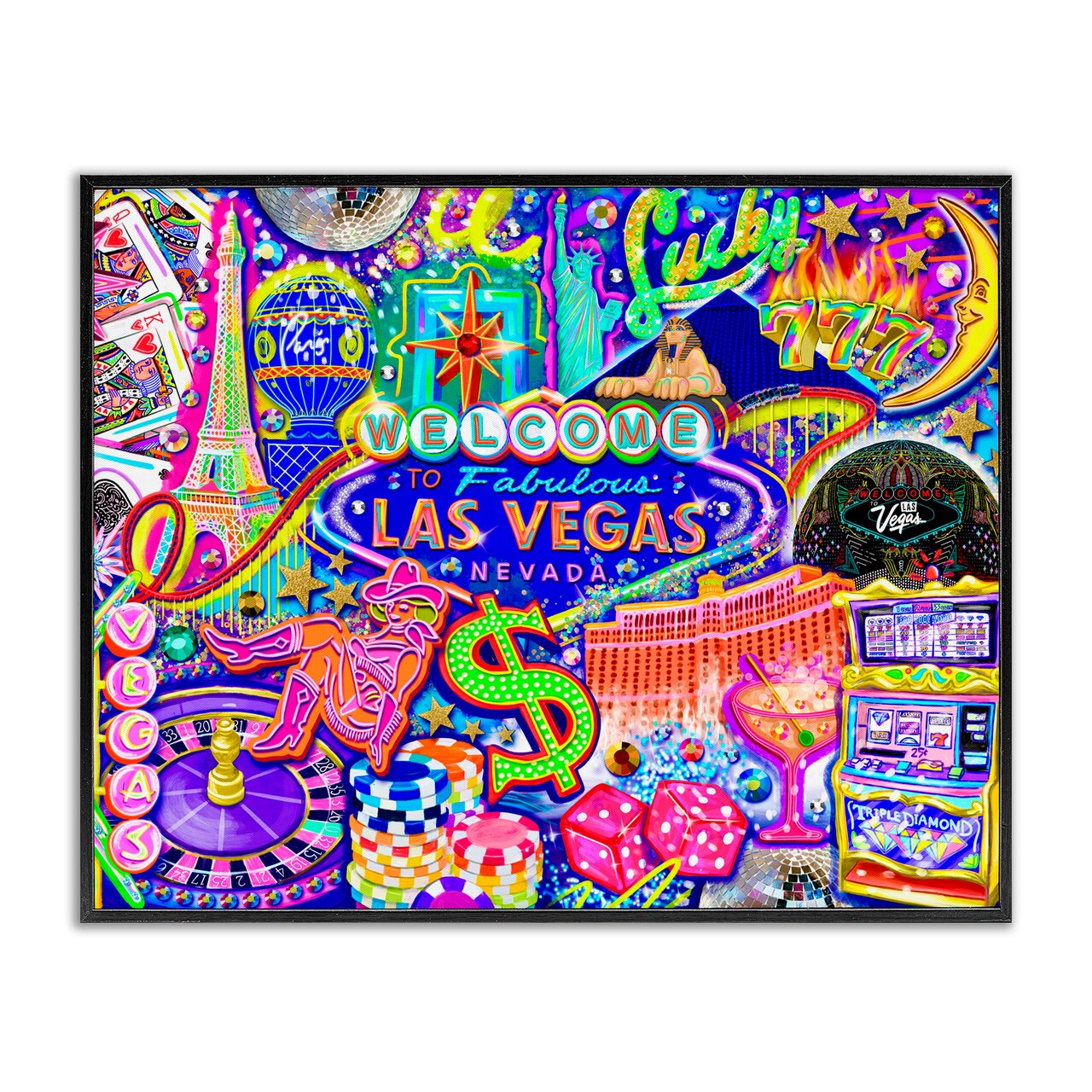 Stupell Industries Fabulous Las Vegas Fun Framed Giclee, design by Jess Stempel